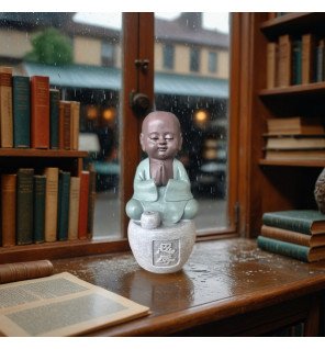  vue latérale du porte-encens bouddha montrant la finesse des détails