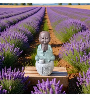  porte-encens bouddha calligraphié entouré de plantes vertes pour une ambiance naturelle