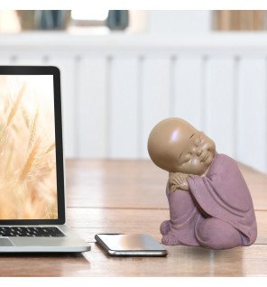 Statue Bébé Bouddha Rose Recueillement