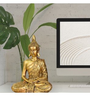  vue rapprochée sur la texture raffinée de la statue bouddha sanci