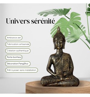  mise en scène de la statue bouddha dans un coin méditation avec coussins et bougies