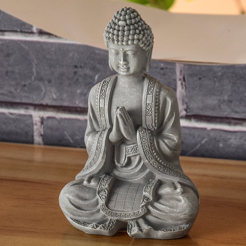 Statue Bouddha en Méditation Grise Statue Bouddha en Méditation Grise