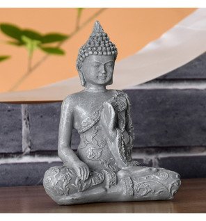 Statue Bouddha en Concentration Grise