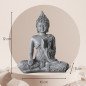 Statue Bouddha en Concentration Grise Statue Bouddha en Concentration Grise