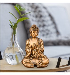 Statue Bouddha en Introspection Dorée