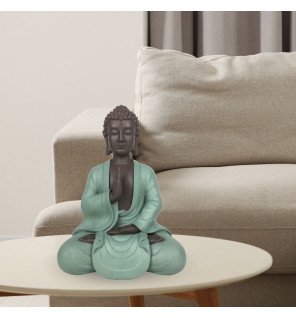  texture raffinée de la statue bodhi vert mise en valeur sur une table basse