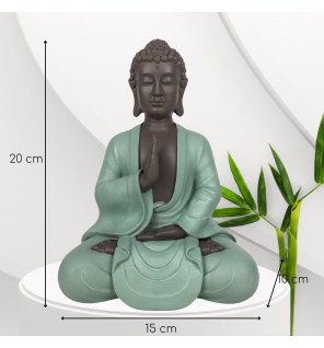  statue bodhi vert utilisée comme centre de table pour une ambiance zen