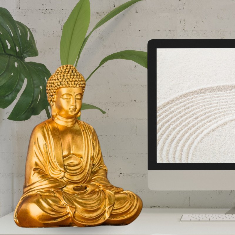 Statue Bouddha Méditation Dorée