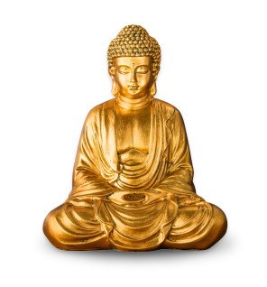  statue décorative dorée idéale pour créer un coin zen et favoriser la détente chez soi