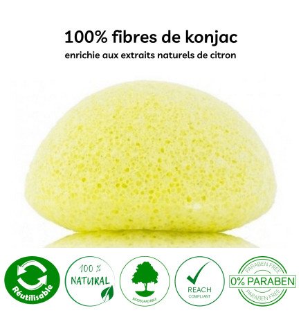 Éponge Konjac au citron pour visage