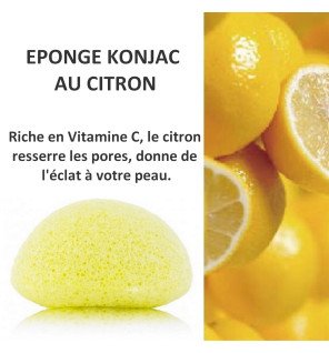 Éponge Konjac pour visage au citron zéro déchet