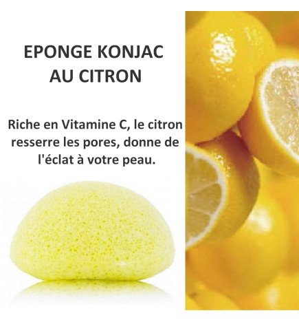 Éponge Konjac pour visage au citron zéro déchet