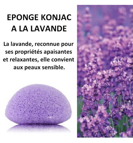 Éponge Konjac pour visage à la lavande zéro déchet