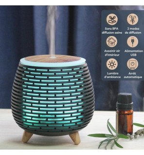  diffuseur usb tony en pleine diffusion d’huiles essentielles dans un espace de travail