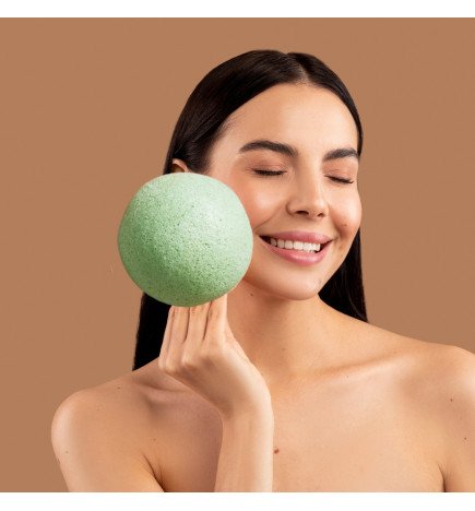 Éponge Konjac au thé vert pour visage