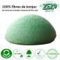 Éponge Konjac pour visage au thé vert zéro déchet