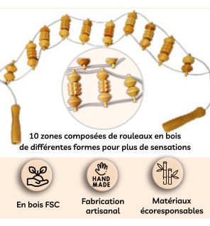 Lanière de massage en bois