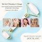 2 rouleaux pour visage en pierre de jade blanc 2 rouleaux pour visage en pierre de jade blanc