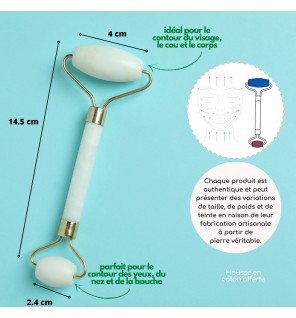 rouleaux de jade blanc utilisés pour stimuler l’absorption des soins