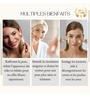 rouleaux pour visage adaptés à tous types de peaux sur une table de salle de bain