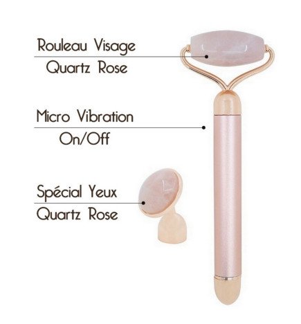 Masseur visage électrique en quartz rose