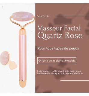 détail du manche ergonomique et des finitions dorées du masseur visage