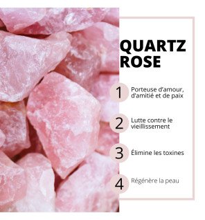 vue rapprochée du quartz rose poli reflétant la lumière douce