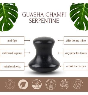 champi gua sha posé à côté d’un linge doux dans une ambiance spa relaxante