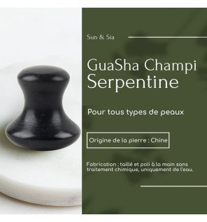pierre de serpentine naturelle sculptée en forme de champignon pour soin du visage