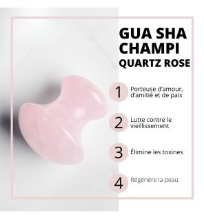 ambiance zen avec gua sha en quartz rose et bougie allumée