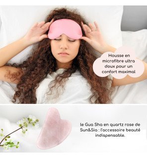 masque yeux thermoconfort replié montrant sa doublure intérieure moelleuse