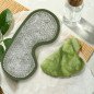 Kit Gua Sha en pierre de jade vert et masque yeux thermoconfort