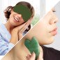 Kit Gua Sha en pierre de jade vert et masque yeux thermoconfort