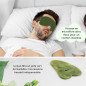 Kit Gua Sha en pierre de jade vert et masque yeux thermoconfort