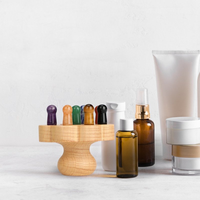 Brosse en fleur à Cuir Chevelu en Bois FSC Hêtre et Pierres Naturelles