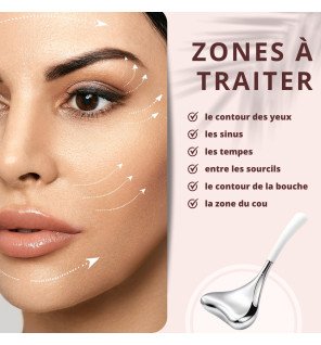 masseur visage caudale présenté dans son étui de rangement élégant