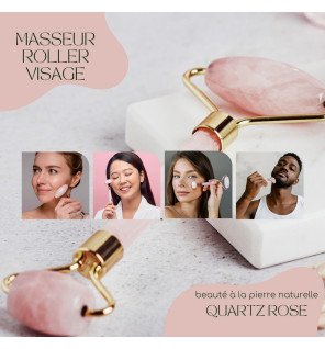 roller visage utilisé sur le contour des yeux pour un effet décongestionnant