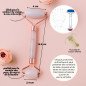 Masseur roller visage en quartz rose Masseur roller visage en quartz rose