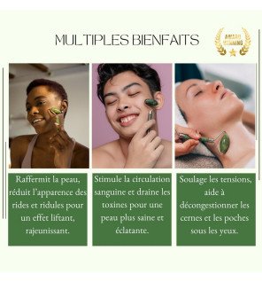 accessoire de massage en pierre de jade vert entouré de serviettes et bougies pour une atmosphère relaxante