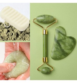 coffret beauté au naturel de 5 accessoires pour le visage sun&sia présenté dans son écrin élégant