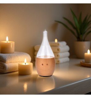 vue rapprochée sur les huiles essentielles indispensables fournies avec le diffuseur