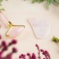 Duo Gua Sha quartz rose + Roller masseur quartz rose