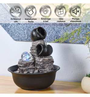  lumière led intégrée diffusant une lueur chaleureuse sur la fontaine d'intérieur