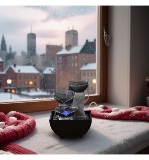  fontaine décorative avec éclairage led diffusant une lumière douce et relaxante