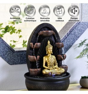  lumière led subtile illuminant la statue de bouddha et créant une atmosphère relaxante