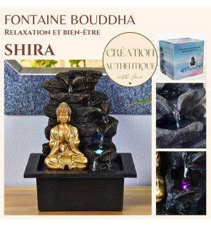  détail de la statuette bouddha en résine avec finition soignée et expression sereine
