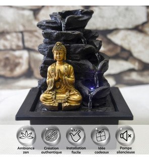 fontaine shira installée dans un salon moderne pour une touche de décoration zen