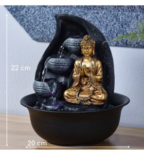  fontaine bouddha zen'light intégrée à une décoration intérieure minimaliste
