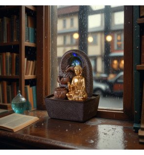  fontaine décorative pour intérieur avec socle noir et finition soignée