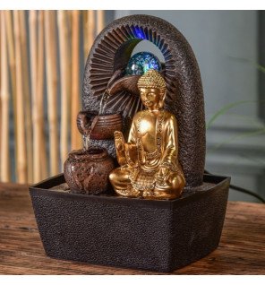  fontaine décorative avec éclairage led diffusant une lumière douce